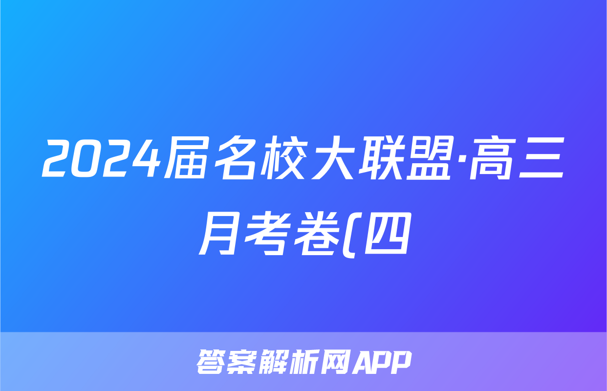 2024届名校大联盟·高三月考卷(四)4文科数学QG答案