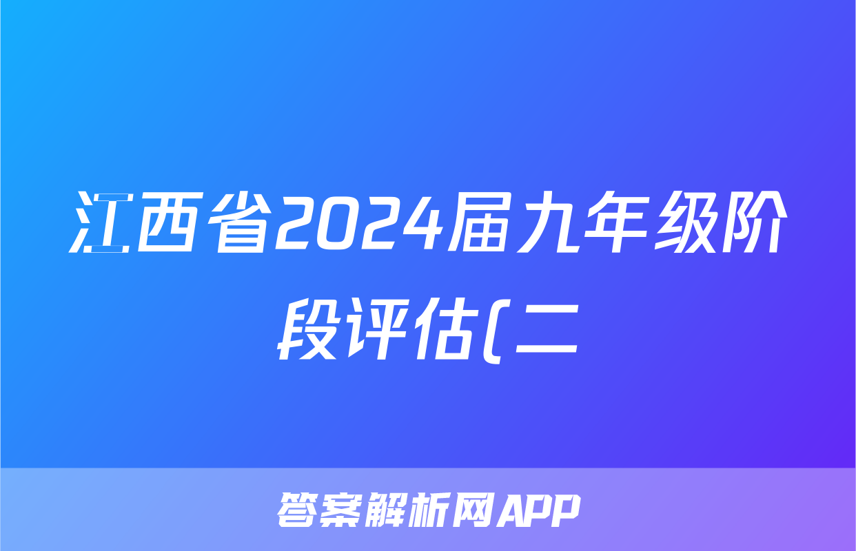 江西省2024届九年级阶段评估(二) 3L R(政治)试卷答案